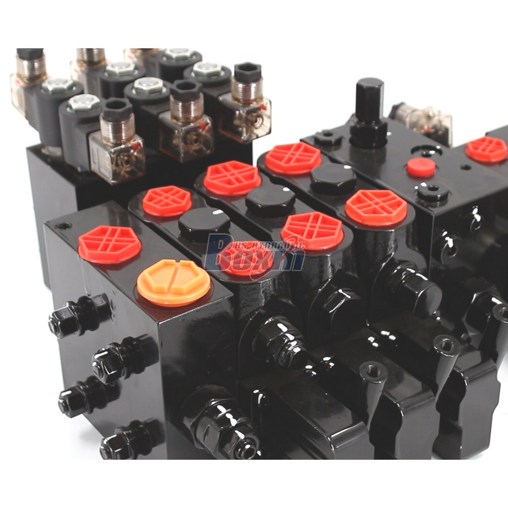 DCV100E et DCV58 Électro-hydraulique et solénoïde 6 tiroirs Distributeur directionnel sectionnel detail image